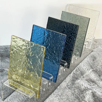 Verre décoratif texturé en forme de vague 3D, formé en four, en verre fusionné, pour cloison ou paroi de douche, 5mm-12mm