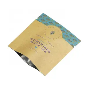 Custom 3 side seal sachet for herbal teabags instant coffee packaging bag