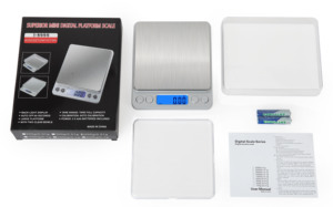 पॉकेट स्लिम डिजिटल किचन स्केल 500g * 0.01g सटीकता एब्स + स्टेनलेस स्टील इलेक्ट्रॉनिक बैटरी/यूएसबी रिचार्जेबल चांदी 1 वर्ष - Product Image 5