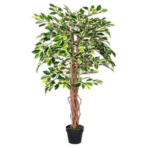 Arbre artificiel en ficus, 3-5 pieds, toucher réel, plante en pot écologique - Imperméable et persistant en vert pour mariage, remise de diplôme, Noël - Product Image 1