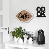 Fait à la main simple face café artisanat Plaque signe ornements bois mur Art tenture murale décor décoration de la maison rustique panneau en bois