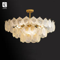 En gros Prix Résidentiel Décoration En Laiton Couleur De Luxe En Verre Lustre Lumière