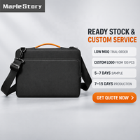 Sac à bandoulière pour ordinateur portable 13-14 pouces, résistant à l'eau et aux chocs, avec logo personnalisé, idéal pour les voyages d'affaires, vente en gros