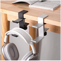 Support pour casque LKL, support pour casque sous le bureau, crochet pour casque en aluminium pour casque de jeu