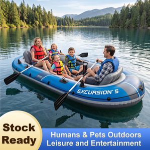 Kayak gonflable <span class=keywords><strong>Intex</strong></span>-<span class=keywords><strong>Excursion</strong></span> pour 4-<span class=keywords><strong>5</strong></span> personnes, PVC épaissi, séchage rapide, 4m, sûr pour les débutants, les familles, la pêche en lac - Product Image 1