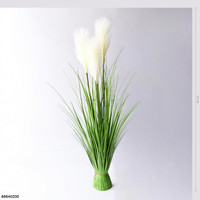 Herbe artificielle synthétique de 100 cm, type roseau, fausse herbe d'oignon, petit bonsaï, épigone blanc (Setaria Viridis) en pot pour la décoration intérieure