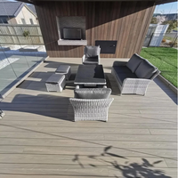 Planches de terrasse en WPC co-extrudé Selin Modern Outdoor, texture bois, antidérapantes, écologiques, imperméables, résistantes aux intempéries, pour jardin