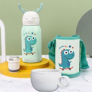 316 Stainless Steel Water Cup with Straw Bounce Cup Portable Kids Thermos Cup - Product Image 4