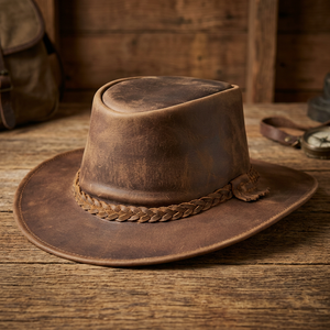 Sombrero de Vaquero de Cuero Genuino de Alta Durabilidad, Personalizado OEM, Ecológico, para Playa, Ciclismo, Viajes, Regalos Unisex - Product Image 1