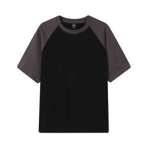 เสื้อยืดแขนราแกลนสีพื้นผ้าฝ้ายคอกลมแขนสั้นชุดลำลอง - Product Image 2