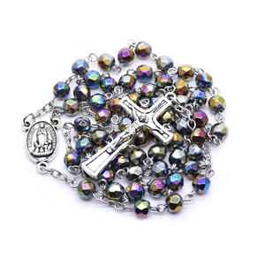 Религиозные крестовые ожерелья Jerusalem Saint Benedict цветные хрустальные четки с коробкой - Product Image 6