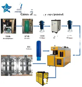 Semi automatic blowing equipment plastic pet bottle blower blow molding machine for making preforms into bottles