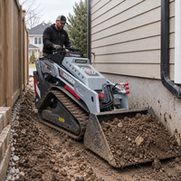 Mini-chargeuse compacte sur chenilles V1000 à accès étroit, 25 CV, moteur diesel Kubota, pour l'aménagement paysager de jardin