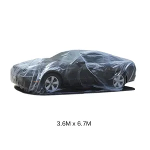 Universelle Einweg-Auto abdeckung aus durchsichtigem Kunststoff mit Gummiband