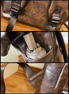 Colefa Hotsell High-capacity Computer Foldable Business British Style Rucksack Bags Brown Waterproof <strong>UK</strong> Wind PU Leather <strong>Backpack</strong> - Product Image 4
