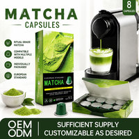 Capsules de thé vert Matcha bio OEM neuves en gros, 8*2g, dose individuelle, compatibles avec les machines à café, norme UE, marque privée