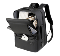 Sac à dos d'ordinateur portable étanche personnalisé avec logo, pour voyages d'affaires, avec port USB, extensible, pour hommes