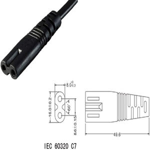 US-Standard 2-Pin Figur 8 C7 Netzkabel 10A 1,5M/3M 2-poliger Stecker Computer-Buchsenanschluss Typ IEC Reinkupferleiter ETL - Product Image 3