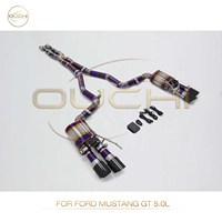 Système d'échappement haute performance OUCHI en alliage de titane Catback pour Ford Mustang GT 5.0L avec soupape d'échappement, tuyau de réglage automatique