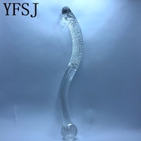 Consolador de cristal grande transparente, cuentas Anales de cristal enormes, Juguetes sexuales para mujeres, tapón de pene de cristal grande para placer Sexual