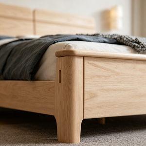 Minimalist Birch Wood Queen Bed <b>Frame</b> with Plywood Panel and Storage Drawers - Product Image 2