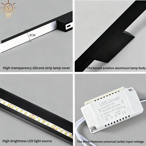 Lámpara de <span class=keywords><strong>Pared</strong></span> <span class=keywords><strong>LED</strong></span> Moderna de Aluminio en Tira Larga para Decoración de Jardín Exterior y Hogar, Sala de Estar o Dormitorio, Fondo de Escalera, Pasillo - Product Image 5