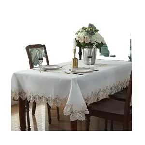 Manteles de lino de fiesta personalizados para Bodas de lujo, manteles cuadrados para mesa, mantel de tela, fundas para sillas para bodas