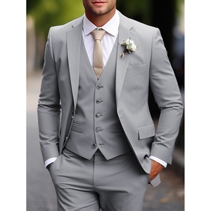 ชุดสูทผู้ชาย 3 ชิ้น เสื้อกั๊ก กางเกงขายาว และเสื้อแจ็คเก็ตทรงธุรกิจ เหมาะสำหรับงานแต่งงาน งานเลี้ยง และสำนักงาน  ชุดสูทอเนกประสงค์สำหรับผู้ชาย - Product Image 6