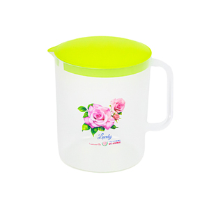 Bouteille d'eau en plastique transparente de 1,5 L sans BPA, écologique, motif floral moderne, avec couvercle, pour la salle de sport, les pique-niques, l'usage quotidien, les goûters - Product Image 3