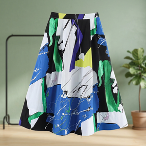 PB&ZA Jupe midi décontractée pour femme, nouvelle collection été 2026, en tissu teint antistatique, taille naturelle, avec fermeture éclair - Product Image 3