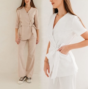 Divisa da Lavoro di Alta Qualità con Logo Personalizzato <span class=keywords><strong>per</strong></span> Donna, Uniforme <span class=keywords><strong>per</strong></span> SPA e Salone di Bellezza, Casacca <span class=keywords><strong>per</strong></span> Servizi di Pulizia, Tunica alla Moda, Abbigliamento Professionale <span class=keywords><strong>per</strong></span> Estetista - Product Image 1