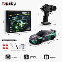 TOPSKY TOYS Mini voiture RC à l'échelle 1:64 4 roues motrices - Matériel plastique, batterie requise, utilisation en intérieur, pour les enfants de 8 à 13 ans