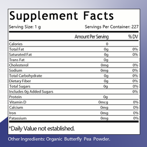 OEM/ODM Polvo de Flor de Guisante Mariposa Orgánico de Venta Caliente, Adaptógeno Crudo Culinario, Colorante Azul Vegano, Apoyo Antioxidante - Product Image 2