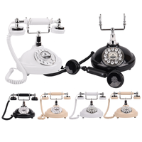 Téléphone rotatif de luxe antique pour mariage, enregistreur de messages audio, livre d'or avec fonction de recomposition, filaire, LAN, matériau ABS, mémoire 8 Go