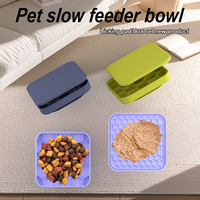 Gamelle anti-glouton 2-en-1 personnalisée en silicone pour chien avec tapis à lécher, gamelle personnalisée pour animaux de compagnie avec logo, vente en gros