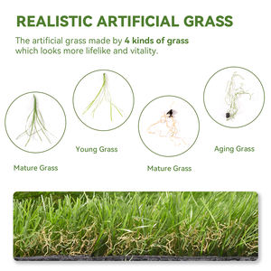 Césped Artificial de Plástico de Alta Densidad de 4x6 Pies con Orificios de Drenaje, Altura de la Pila de 35 mm, Suave y Duradero para Patios Exteriores y Áreas para Mascotas - Product Image 5