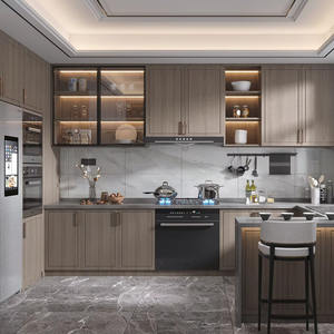 עיצוב מודרני יוקרתי עץ מלא ריהוט ארונות עץ עם צבע בהיר - Product Image 3