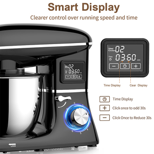 1500W điện xử lý thực phẩm nhà Bột nhào máy nhựa thép không gỉ bát 6 tốc độ dẫn Màn hình bột đứng trộn - Product Image 3