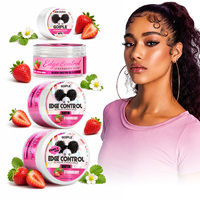 Gel Coiffant Fixation Extrême Sans Résidus à la Fraise pour Cheveux 4C, Personnalisable avec Logo, à la Biotine et Huile de Ricin, Favorisant la Croissance, Marque Privée