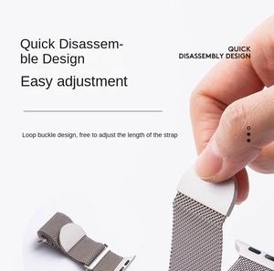Correa de reloj de malla de acero inoxidable al por mayor para Apple Watch S10 11 46mm Ultra 49mm SE 44mm, banda de reloj milanesa con cierre magnético - Product Image 3