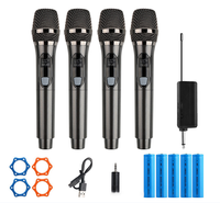 Système de microphone sans fil UHF 4 canaux BHA YL-09, type C rechargeable, micro dynamique universel pour karaoké, scène, discours