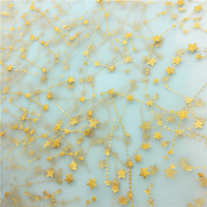 100% Polyester Foil Print Gold Star Map <strong>Constellation</strong> Pattern Tulle <strong>Fabric</strong> Garment Dress Lining <strong>Fabric</strong>
