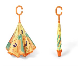 Parapluie enfant personnalisé double couche coupe-vent avec panneau en pongé, design moderne pour la pluie et les cadeaux - Product Image 1