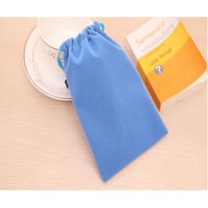 Sac à cordon en velours de luxe personnalisé en gros avec logo pour montre, téléphone, maquillage et articles de toilette – Pochette cadeau - Product Image 4