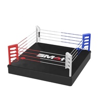 Anneau de boxe professionnel en acier en gros, plateforme de compétition surélevée, logo personnalisé, escalier d'entraînement pour Muay Thai et lutte