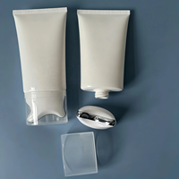 Tube ovale souple en plastique de luxe pour cosmétiques, avec applicateur de massage en V pour le visage et le cou, idéal pour crème et lotion pour le cou, soins de la peau