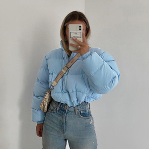 2023 hiver femmes nouvelle mode col montant fermeture éclair poche ourlet coton rembourré vêtements - Product Image 2