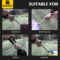 BAIMEI Bomba de Aire Manual Mini de Aleación de Aluminio con Agujas, Bomba de Bolas de Uso Diario con Sistema de Inflado de Empuje y Tracción y Agujas