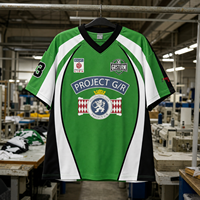 T-shirt de football rétro Yingling Boxy Oversized en jersey 180g en maille polyester avec emblème et badge, couleur contrastée, équipe USA Hockey, unisexe