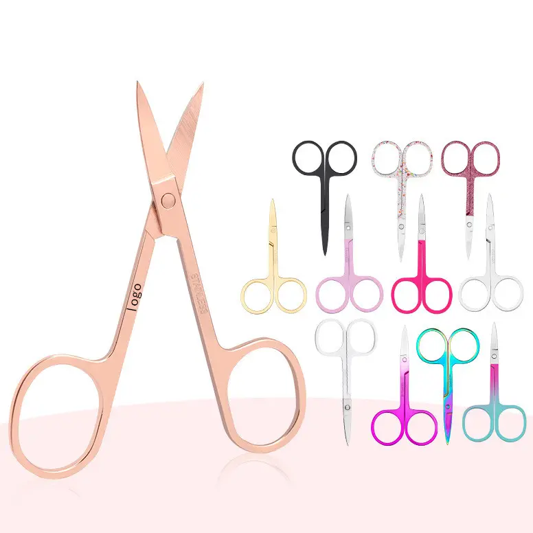 Small pink lash Scissors eyelashes scissors makeup mini scissors stainless steel